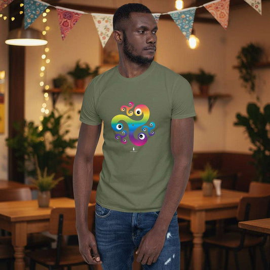 Trippy Triskelion - Psychedelic Celtic-Inspired Unisex Festival T-Shirt
