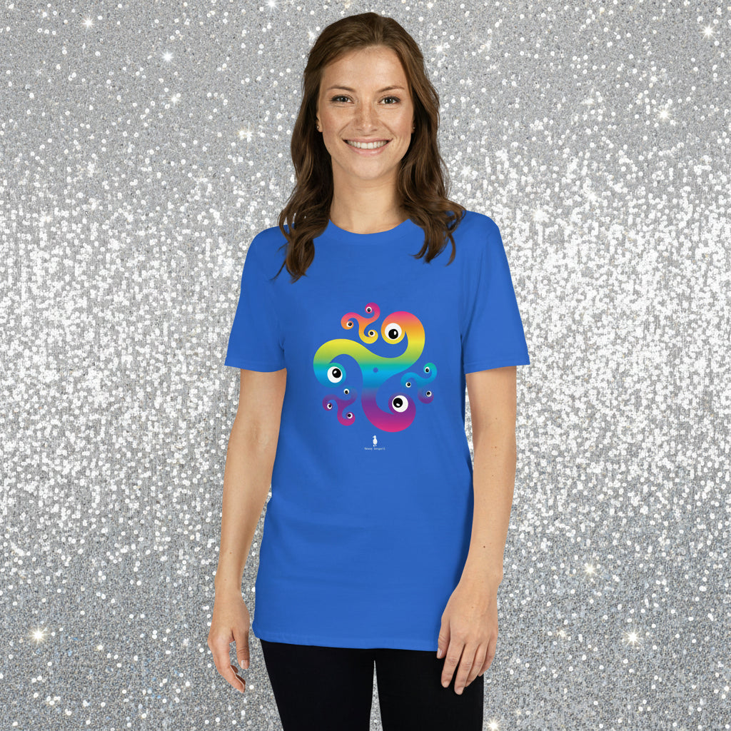 Trippy Triskelion - Psychedelic Celtic-Inspired Unisex Festival T-Shirt