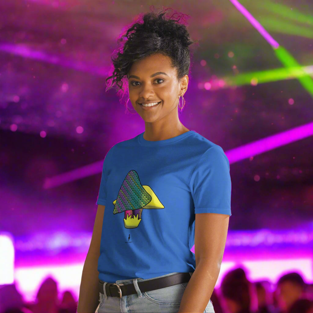 Bold Colourful Mushrooms Punk Psychedelic Retro Rave Graphic T-Shirt